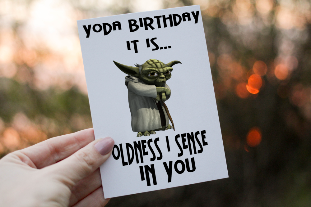Friend Birthday Card, Yoda Birthday Card, Card for Friend